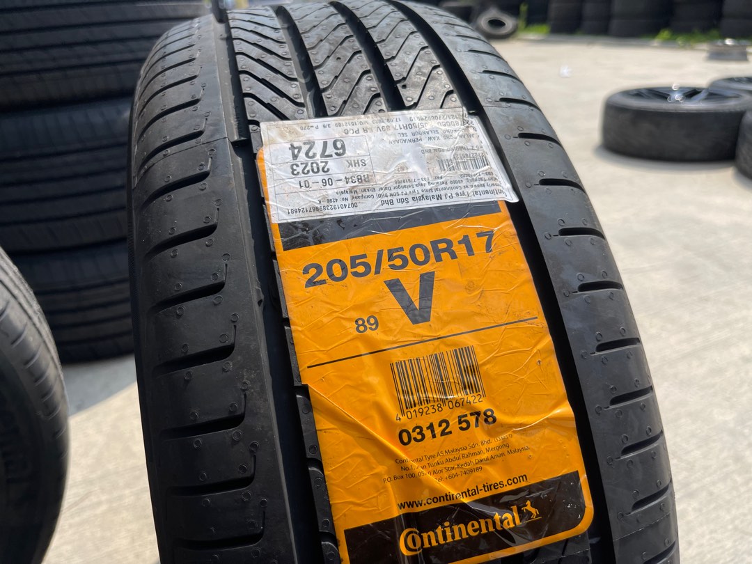 Tayar baru 205 50 17 Continental PCC 2023 vios new tyres Malaysia, Auto