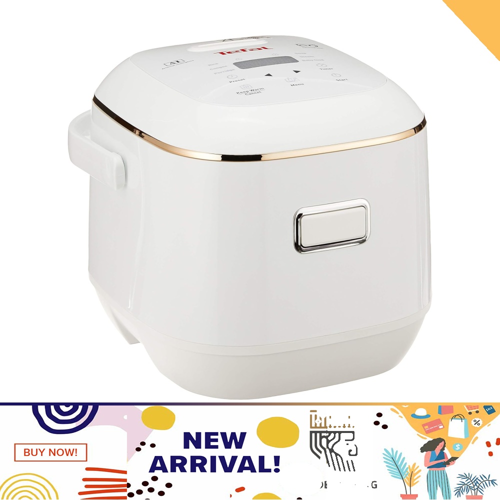 Tefal Mini Rice Cooker Fuzzy Logic w/Spherical Pot 0.7L RK6011, White