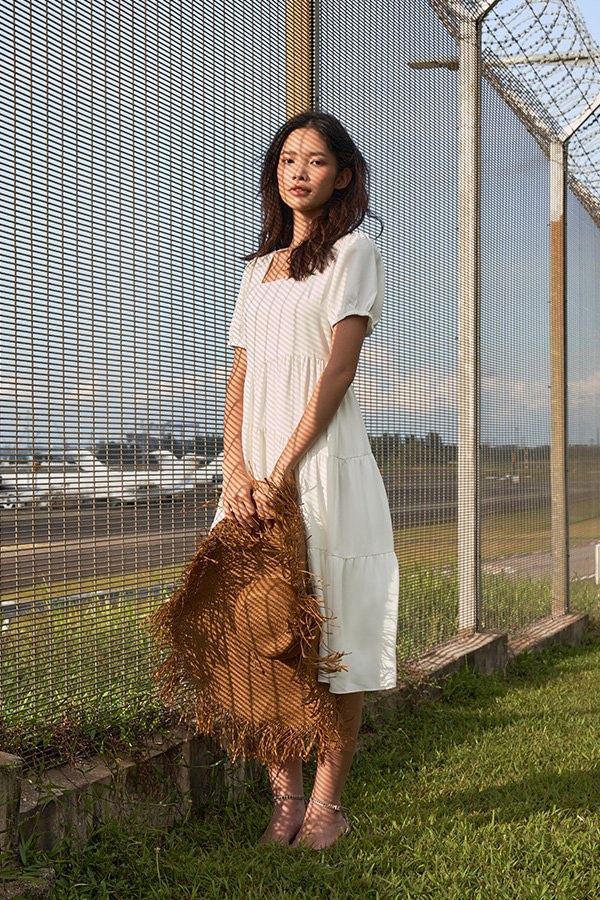 THE CLOSET LOVER Colette Midi Dress White Women s Fashion