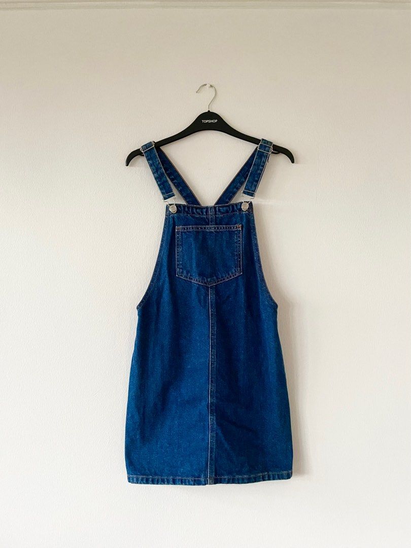 Topshop denim top overall dress