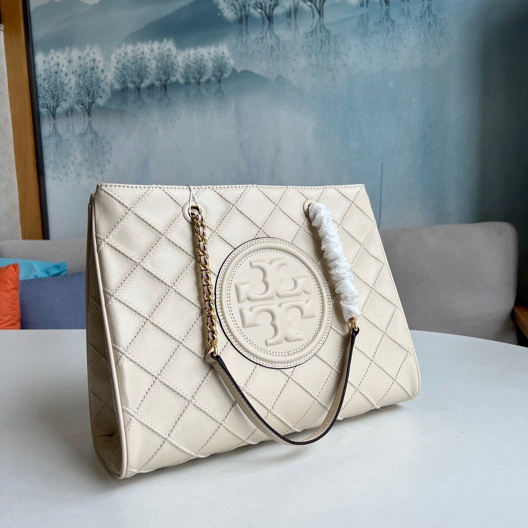TORY BURCH FLEMING LEATHER TOTE BAG