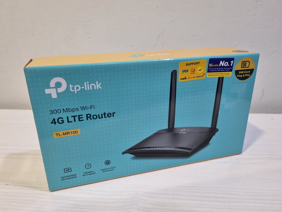 TP-Link Sim Router-4G LTE -300mbps-L-mr100 -Black