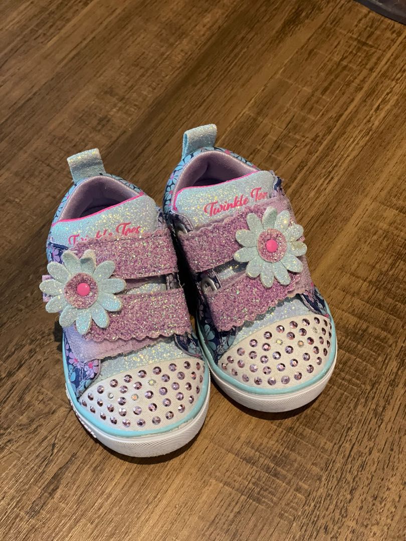 USED Sketchers Kids Twinkle Toes UK 4 Babies Kids Babies