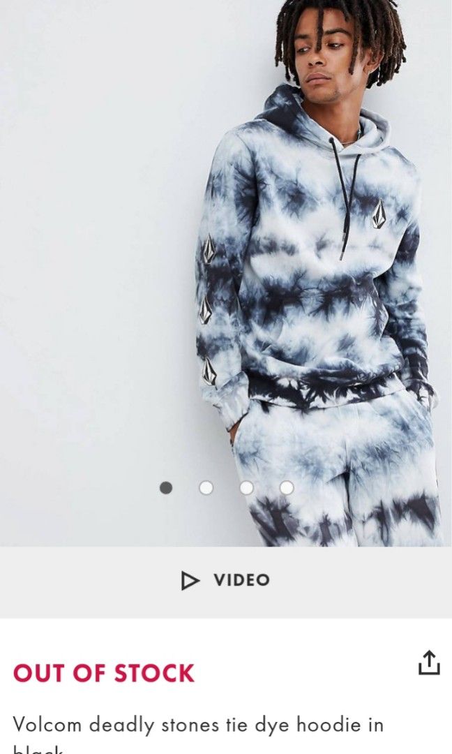 Volcom deadly stones tie dye Men s Fashion Tops Sets Hoodies on Carousell