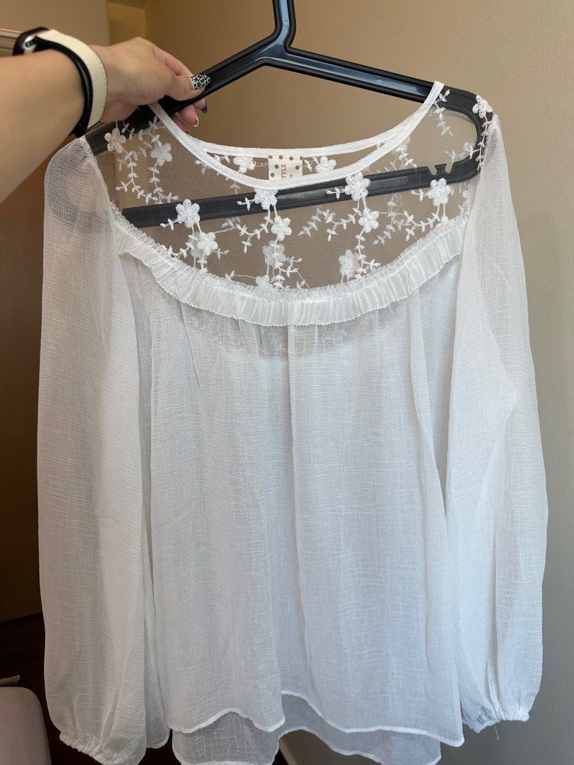 Sheer flower top clearance