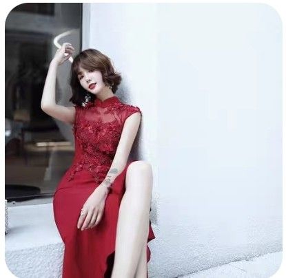 Red midi outlet mermaid dress