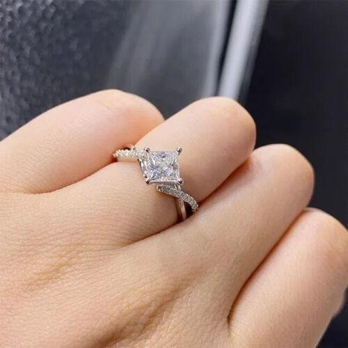 Dainty princess cut engagement new arrivals rings