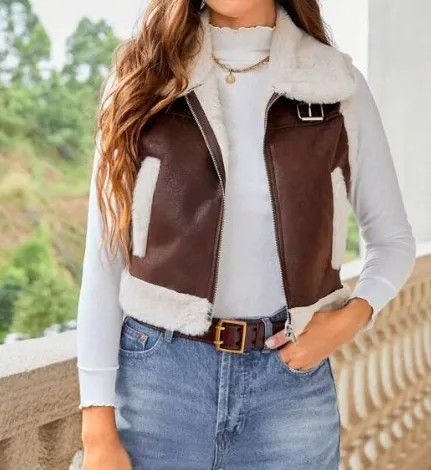Faux fur lined vest on sale
