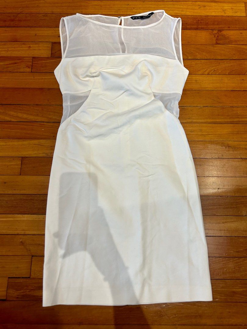 zara white mesh dress Zara Zara NWT velvet dotted mesh dress Large 020/022