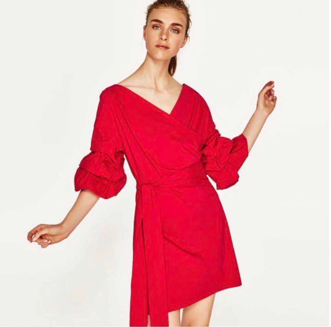 Red wrap new arrivals dress mini