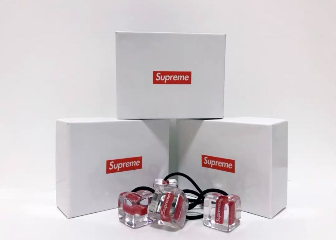 100%全新正】Supreme SS18 SS18 Hair Bobbles Clear 方块发带, 女裝