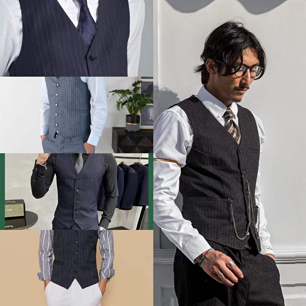 Men's fashion with vest sale
