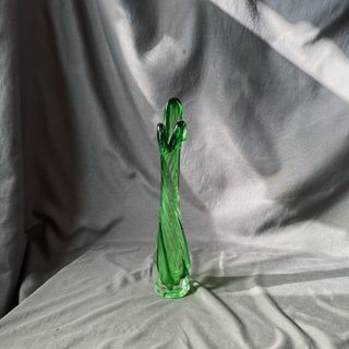 {{ 老叢 }}⚱️早期透綠螺紋柱狀玻璃花器
