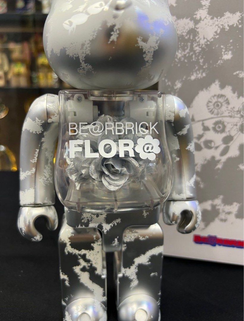 未開封Bearbrick Flora Flor @ 400% be@rbrick Silver 銀花全新