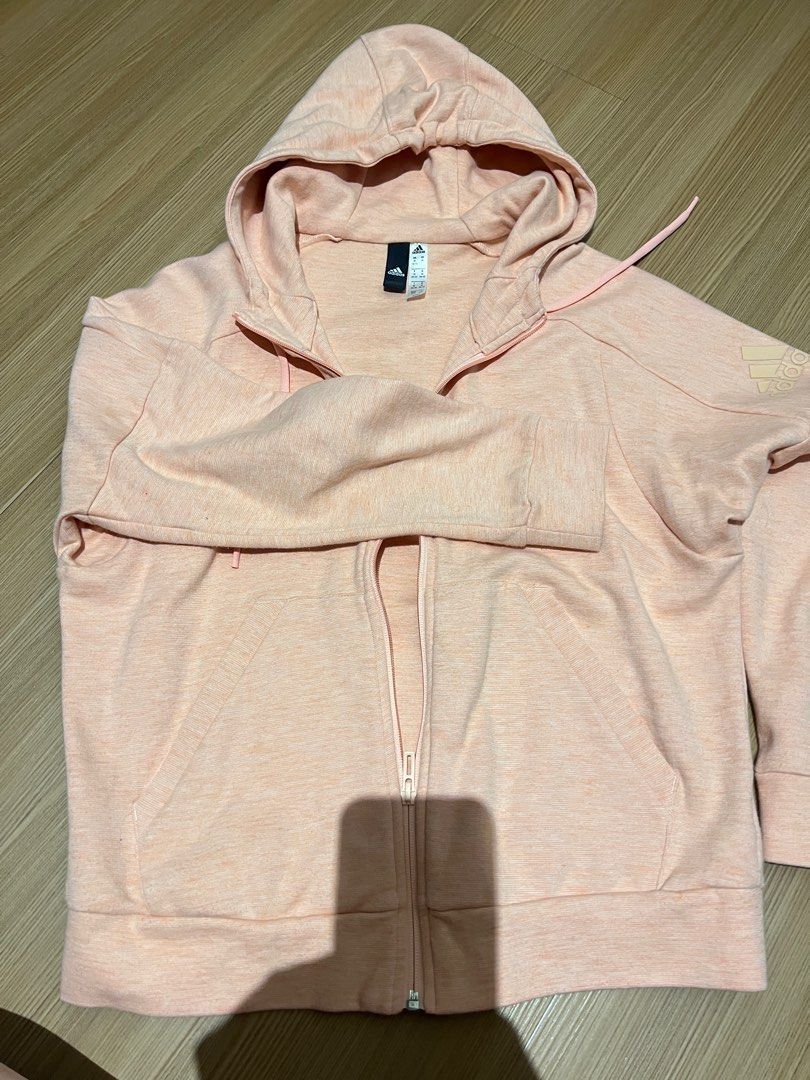Adidas peach color comfy hoodie long sleeves sweater jacket sportswear for women