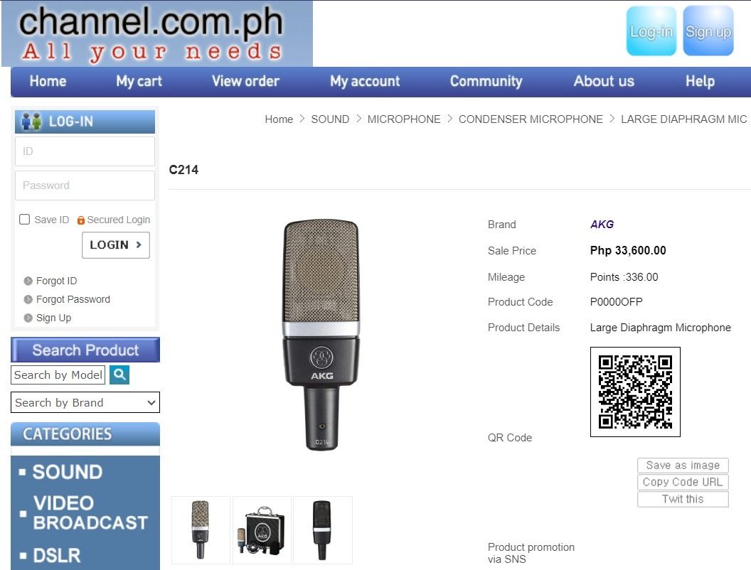 AKG C214 Professional large-diaphragm condenser microphone (Category: Microphones) located in Marikina City. Submitted by superianjer (Listing ID 1260628438, Image 3). Description: Selling my lightly used AKG C214 Professional large-diaphragm condenser microphone. Purchased at a promo price of Php 26,245. RFS: Rarely used. Purchased to start producing music but got busy with work and other activities. Only used the item a few times during setup a