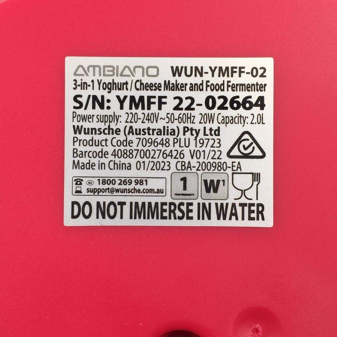 AMBIANO 3in1 Yoghurt and Cheese Maker Food Fermenter, TV & Home