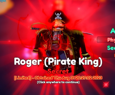 Roger (Pirate King) SSS spa l Anime adventures Fast delivery