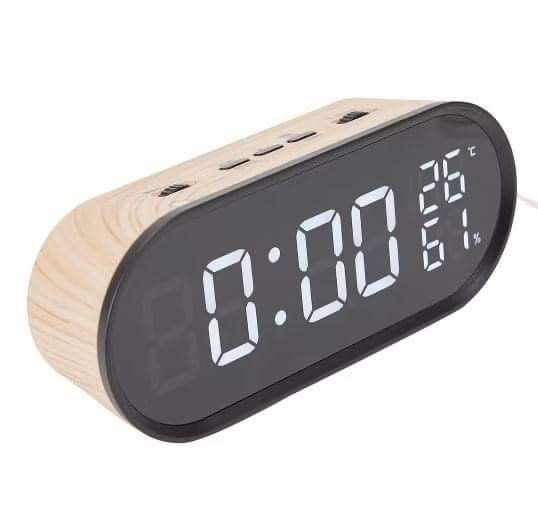 Anko Wooden Digital Clock Alarm, Furniture & Home Living, Home Decor
