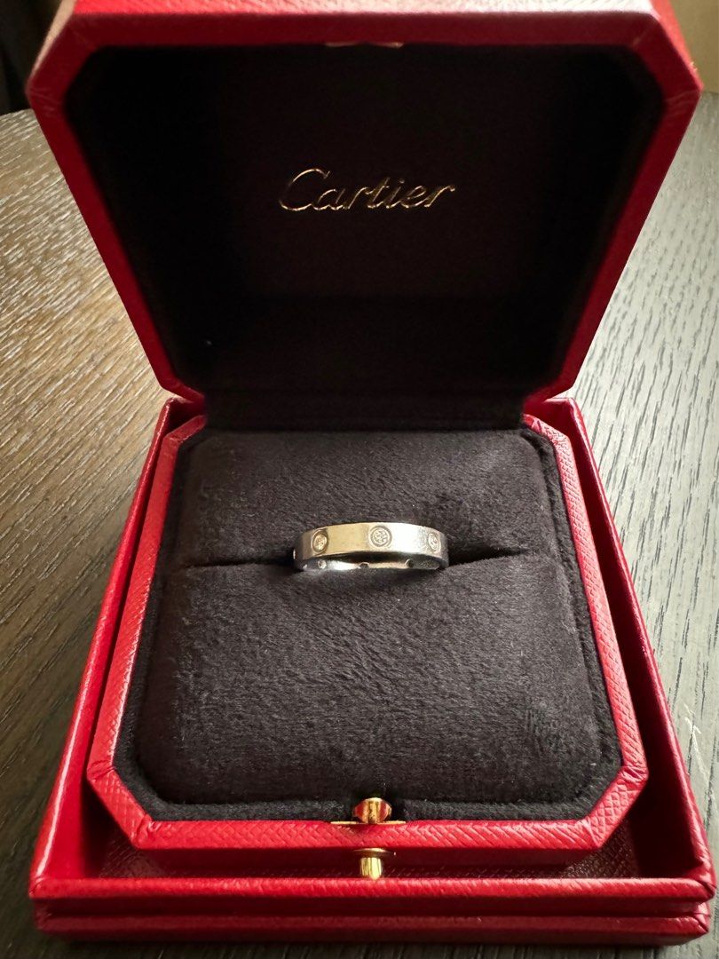 Auth Cartier Love Wedding Band 8 Diamonds Size 62 Luxury
