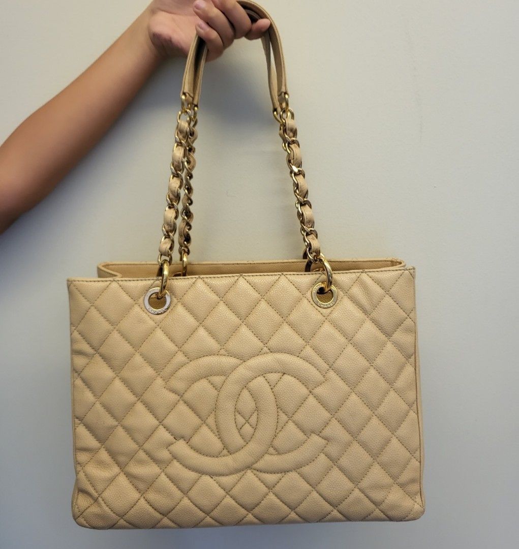 Chanel gst beige gold hw hotsell