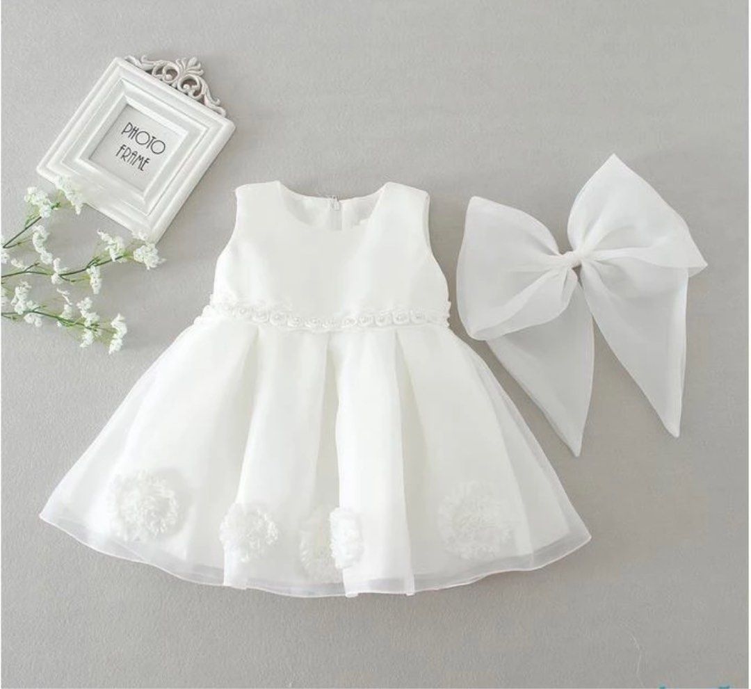 White frock for 1 year girl online