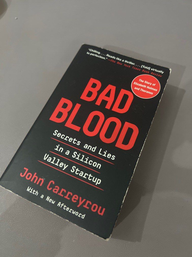 Bad blood by John Carreyrou (paperback) (Category: Storybooks) located in Makati City. Submitted by inthemoodforstuff (Listing ID 1260631839, Image 1). Description: RFS: decluttering -note that this might have some highlighted text inside • Shipping via courier pick up in makati only. Grab or lalamove -Payment via Gcash only💕.
