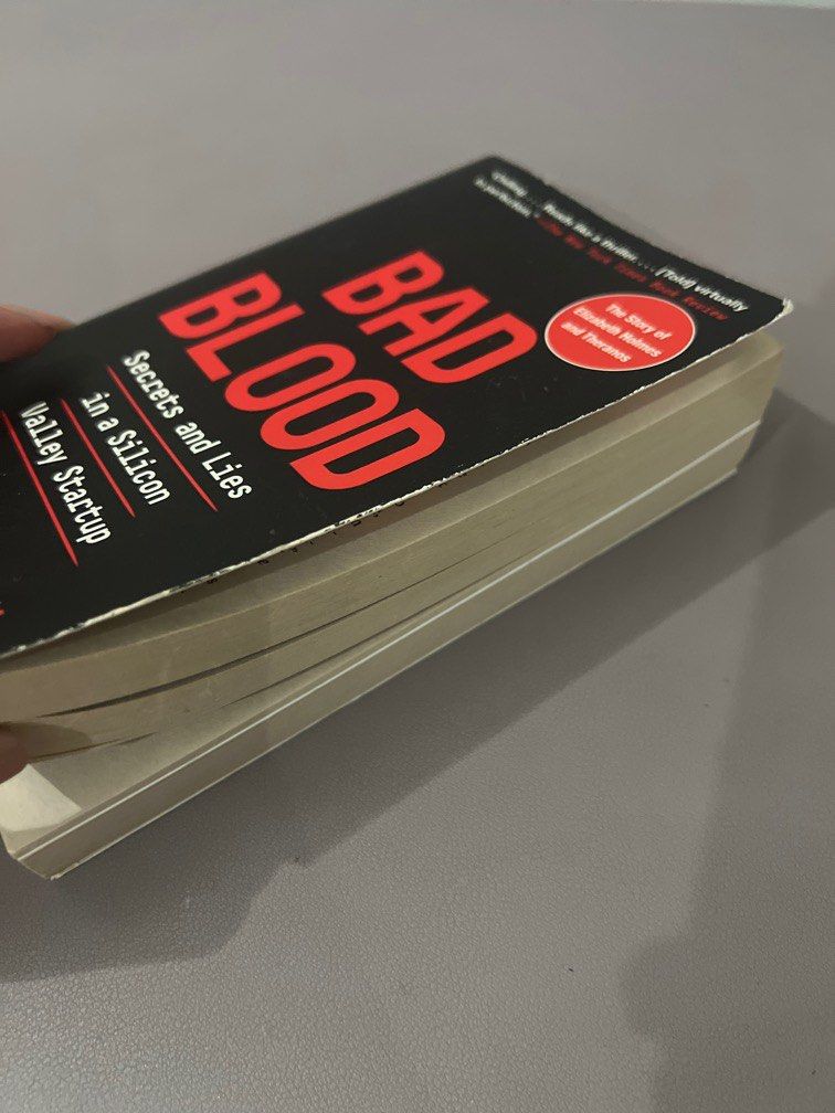 Bad blood by John Carreyrou (paperback) (Category: Storybooks) located in Makati City. Submitted by inthemoodforstuff (Listing ID 1260631839, Image 2). Description: RFS: decluttering -note that this might have some highlighted text inside • Shipping via courier pick up in makati only. Grab or lalamove -Payment via Gcash only💕.