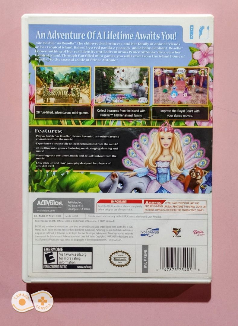 Barbie as the Island Princess Wii Game NTSC ENGLISH Language CIB Complete in Box Video Gaming Video Games Nintendo on Carousell