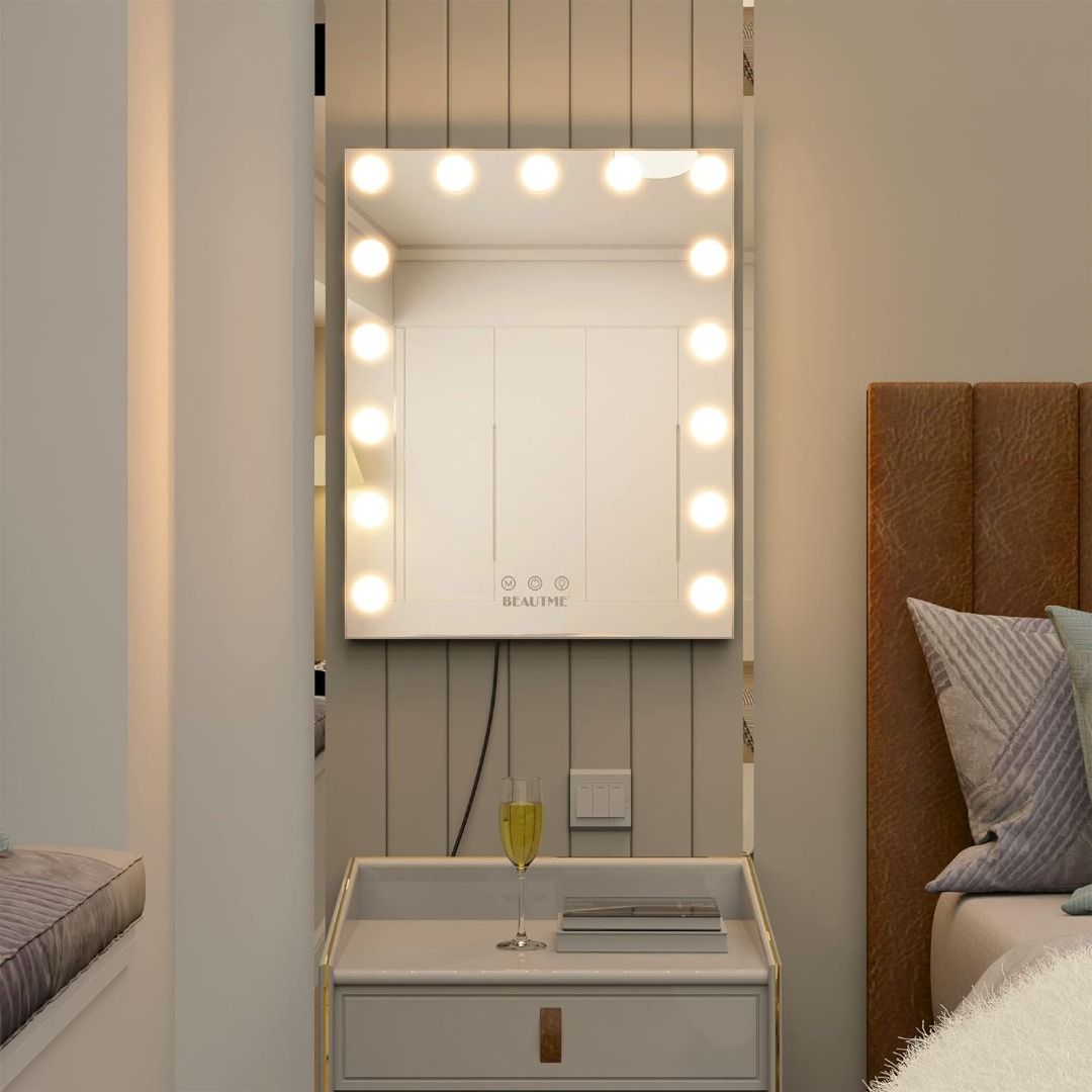 BEAUTME Hollywood Makeup Vanity Mirror with Lights,Bedroom Lighted