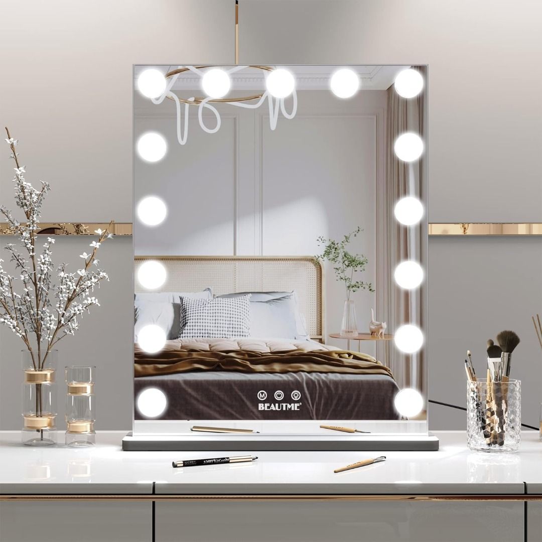 BEAUTME Hollywood Makeup Vanity Mirror with Lights Bedroom Lighted