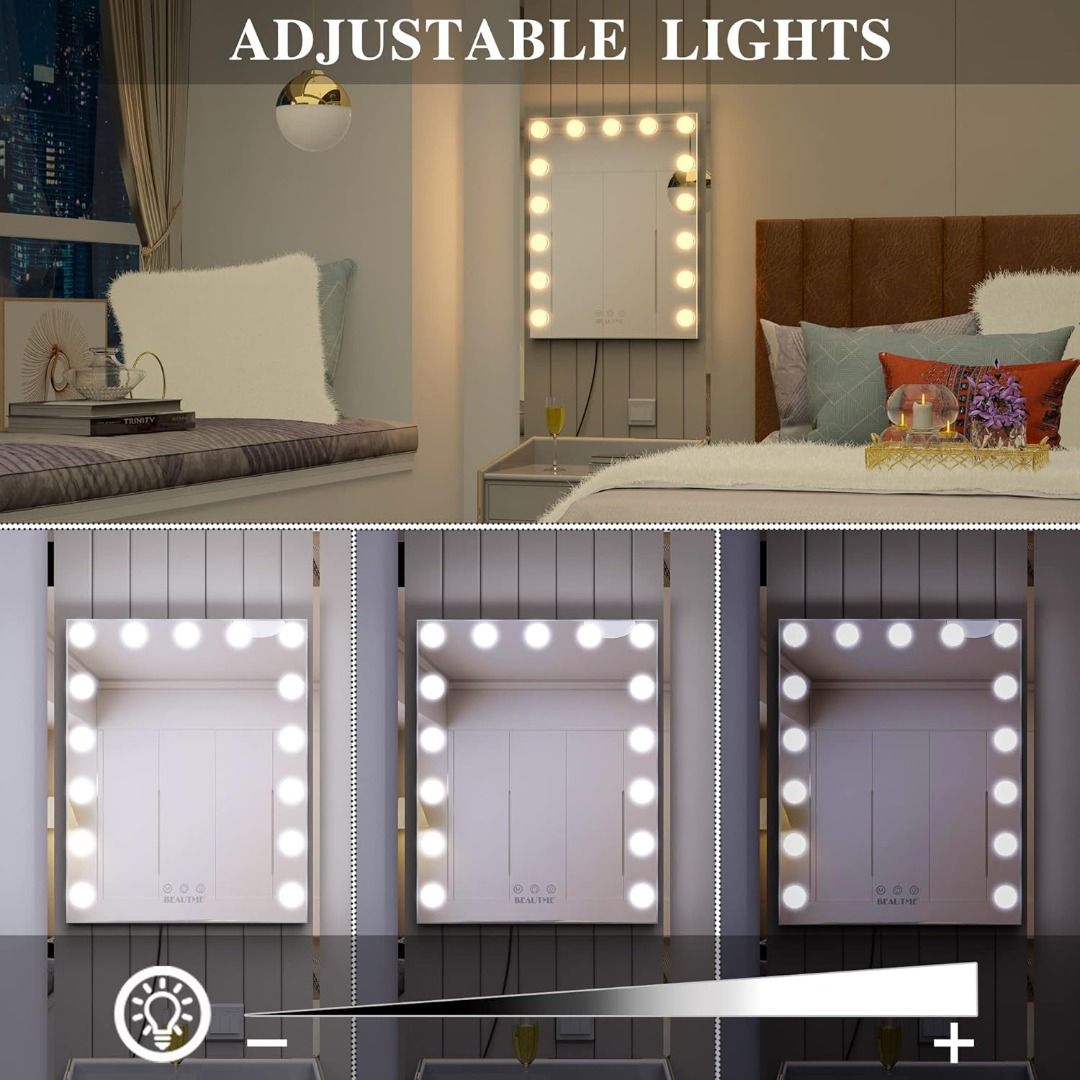 BEAUTME Hollywood Makeup Vanity Mirror with Lights,Bedroom Lighted