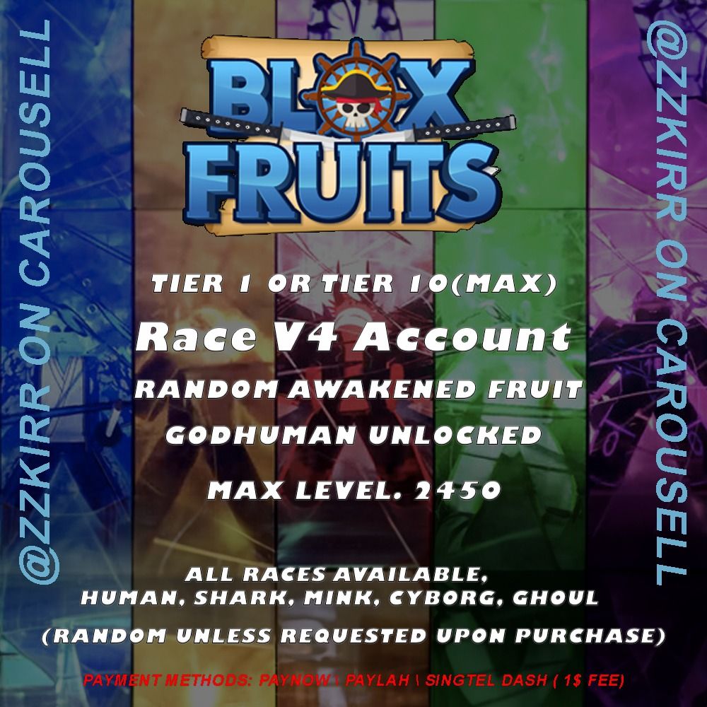 Blox Fruits, MAX LEVEL ACCOUNT, Video Gaming, Gaming Accessories, In-Game  Products on Carousell