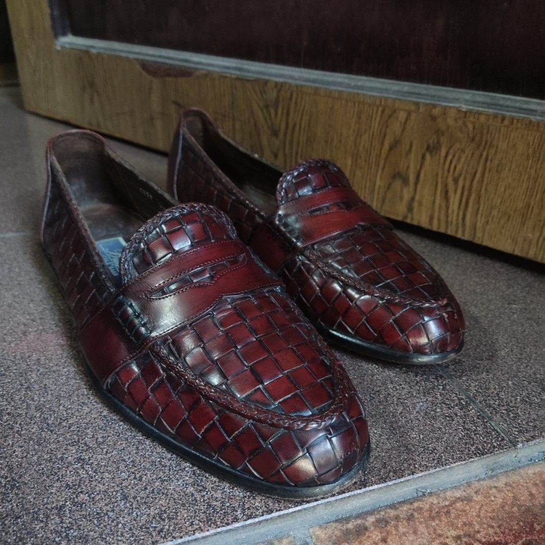 Magnanni Louie Brown Crocodile Skin Penny Loafers