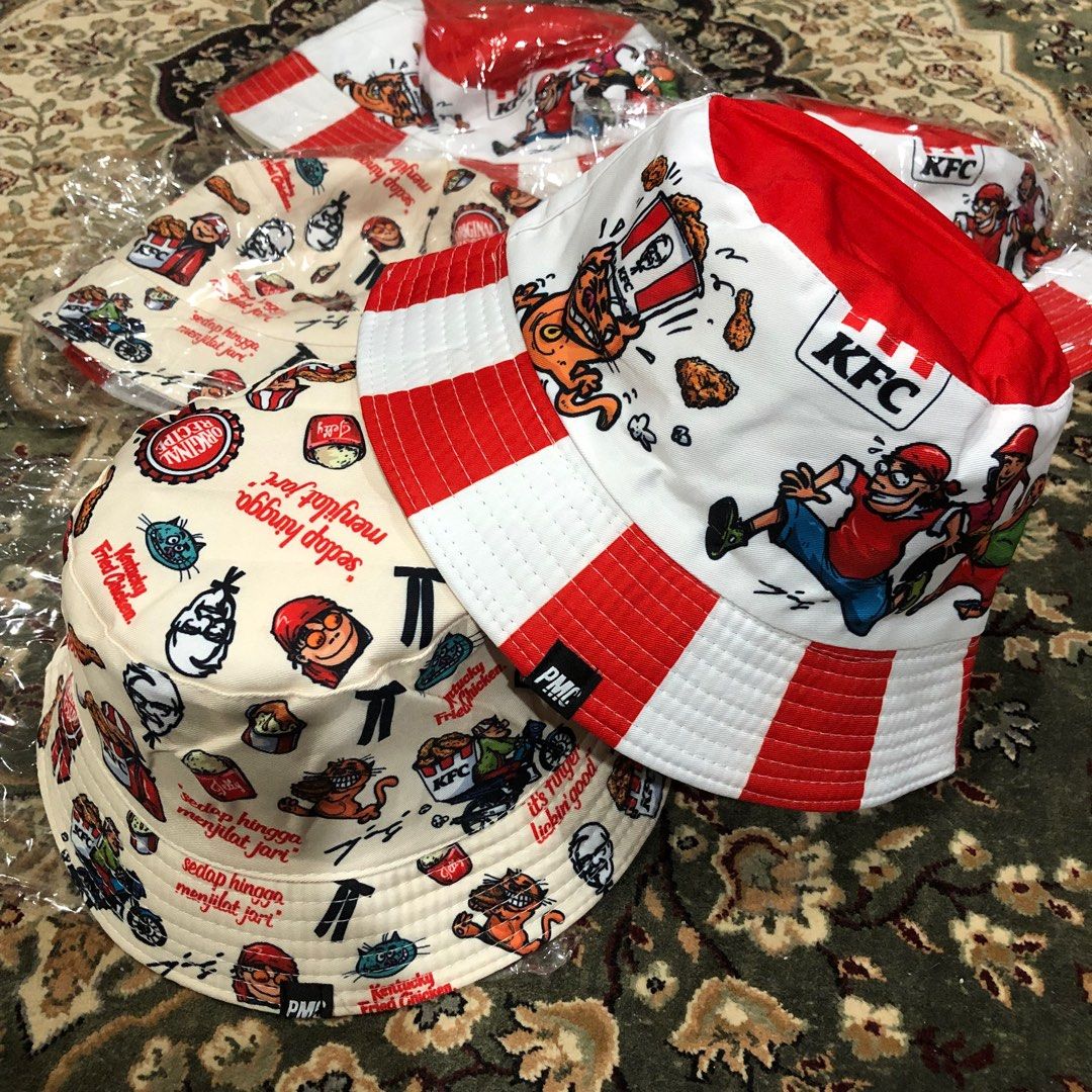 Bucket Hat KFC x Ujang x PMC Limited Edition, Men's Fashion, Watches & Accessories, Cap & Hats