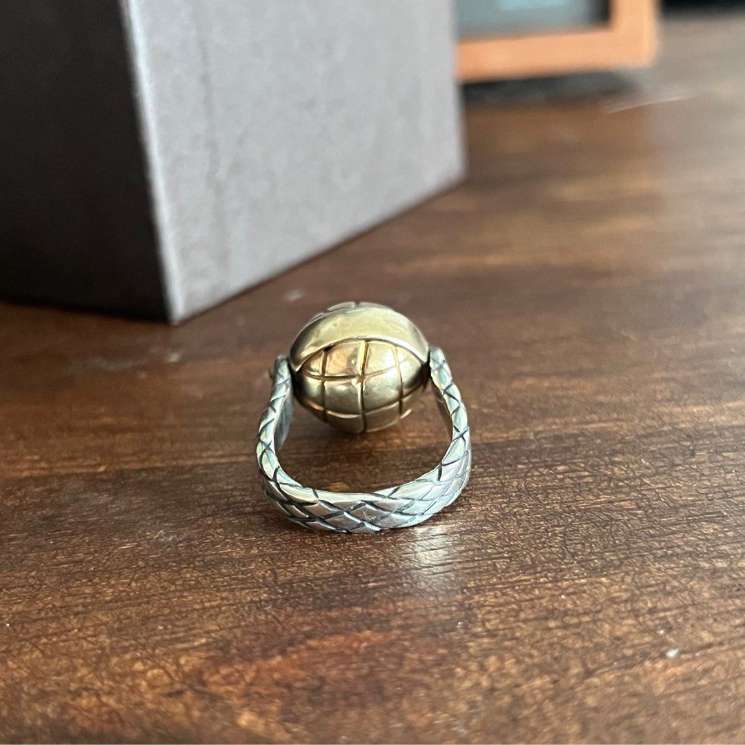 BV bottega veneta classic vintage gold ball 925 silver ring 經典