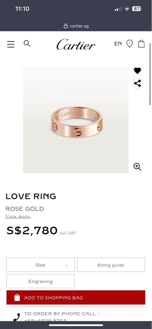 Gold cartier sales ring price