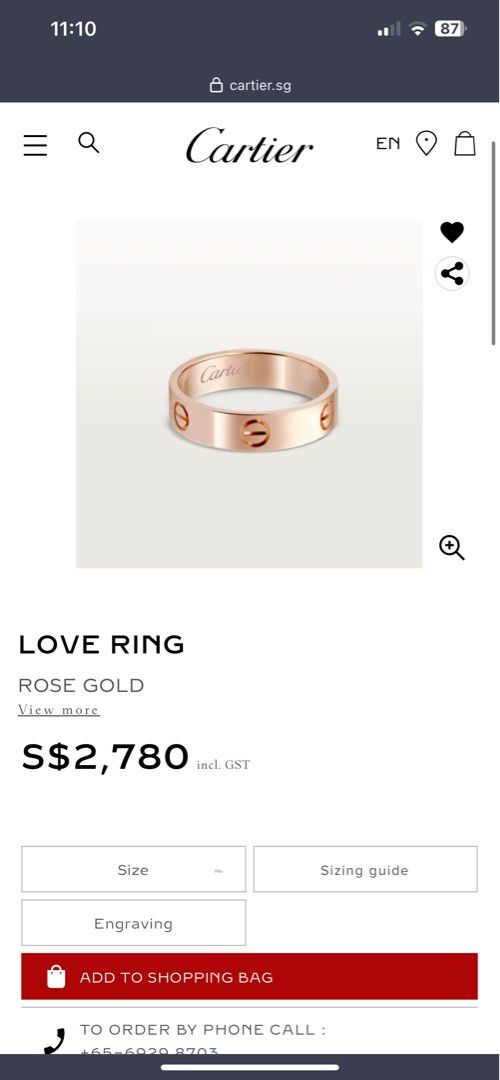 Cartier ring price gold outlet
