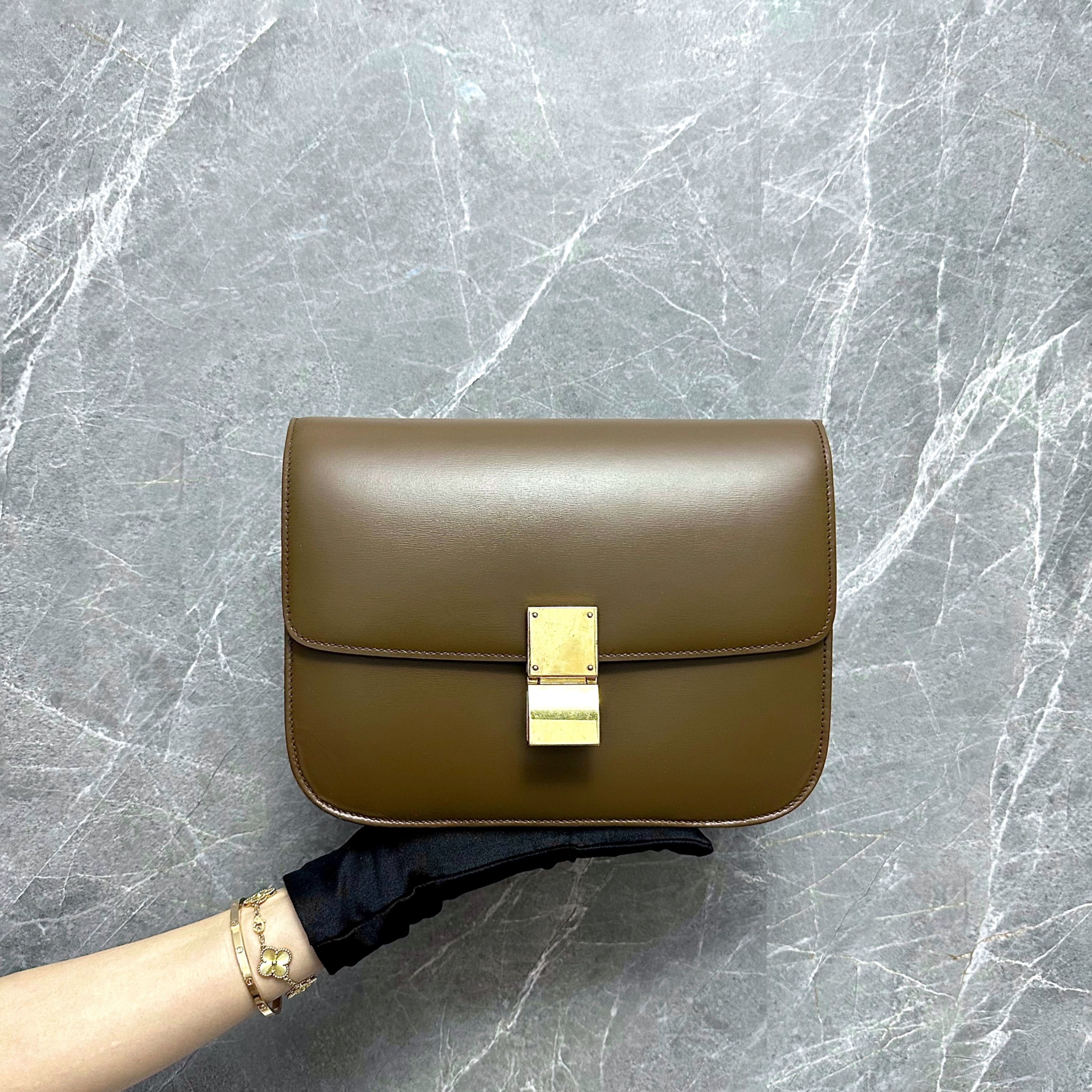 Celine Box Classic Box Medium Smooth Calfskin Leather Caramel GHW