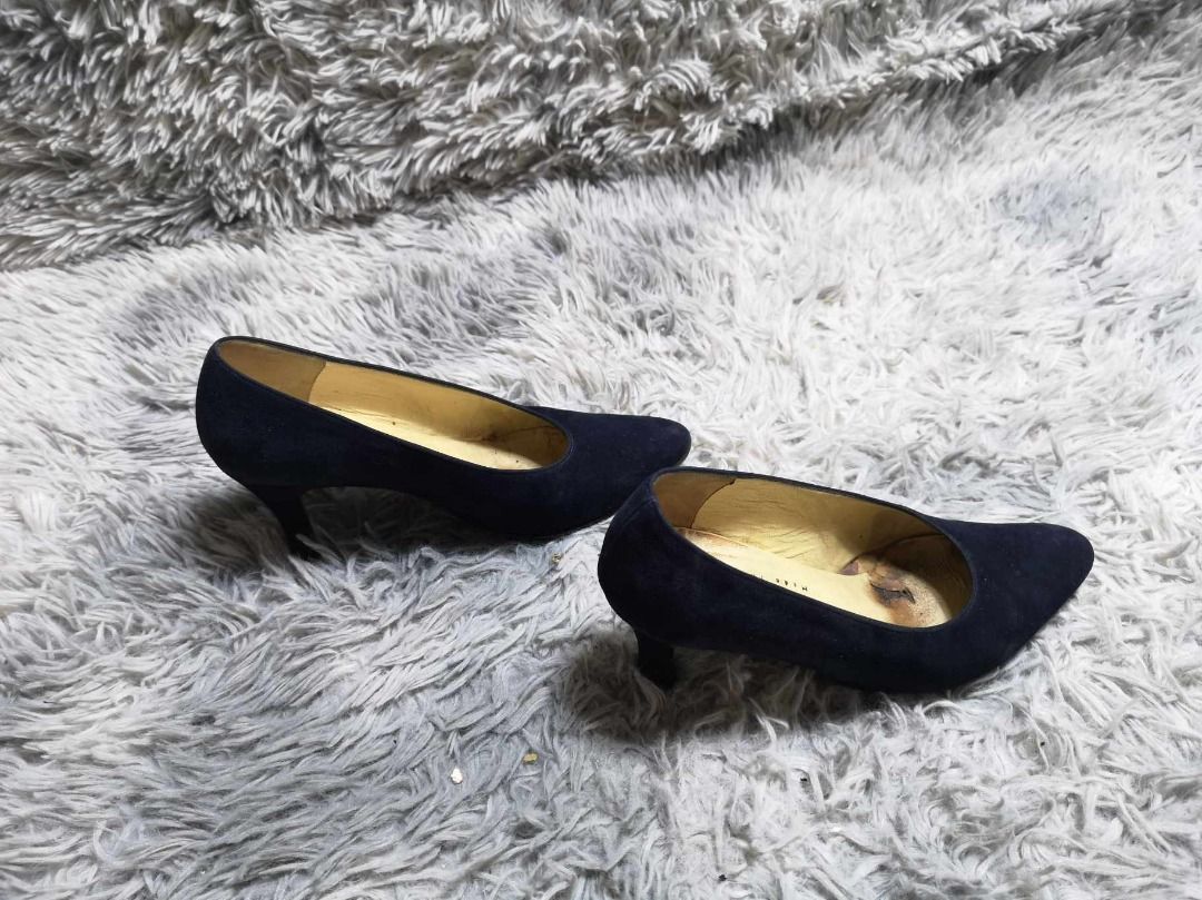 Blue suede kitten on sale heels