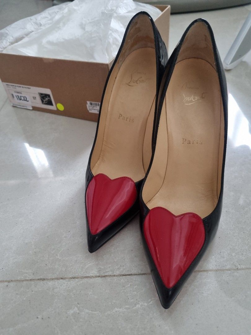 Christian louboutin Black Heart heels Luxury Sneakers Footwear on Carousell