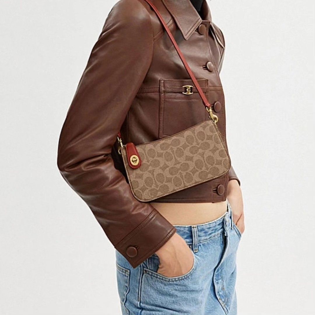 coach mia satchel in brown signature canvas, Luxury, Bags & Wallets on  Carousell