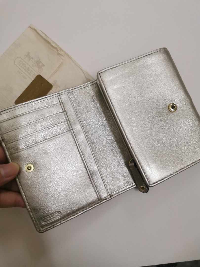 Silver coach wallet deals