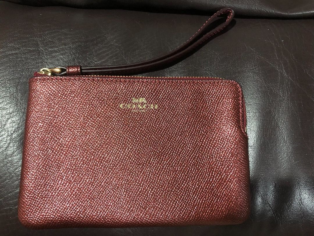 Maroon coach wristlet sales