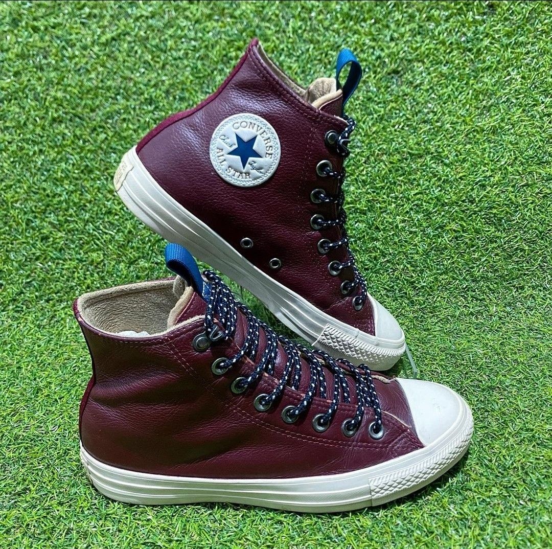 Converse leather maroon shop