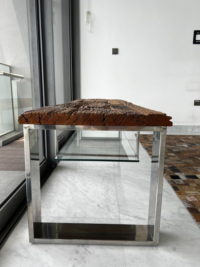 Custom made TV console - made of railway sleeper wood, Furniture & Home ...