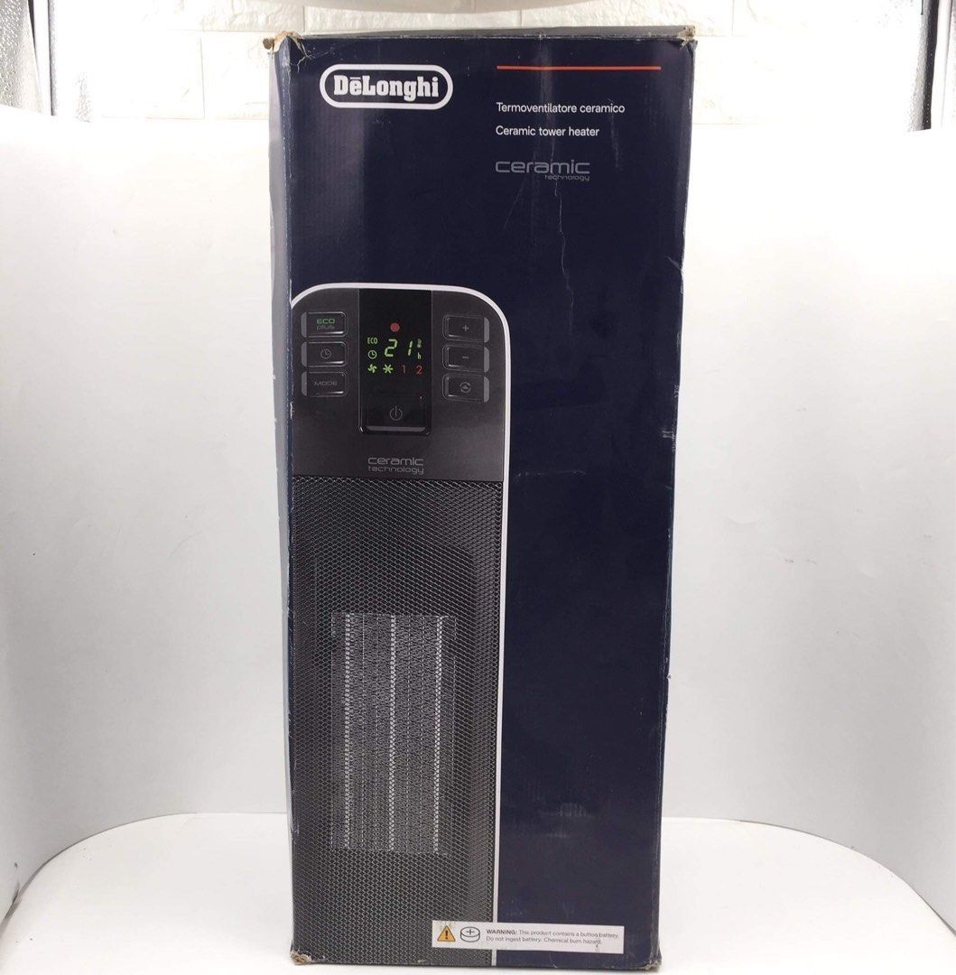 DELONGHI HFX65V20 Tall Ceramic Tower Fan Heater, TV & Home Appliances