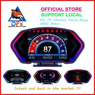 DFx P3 Ultimate Racing Gauge (OBD2, GPS, Slope Meter, HUD, OBD Gauge)