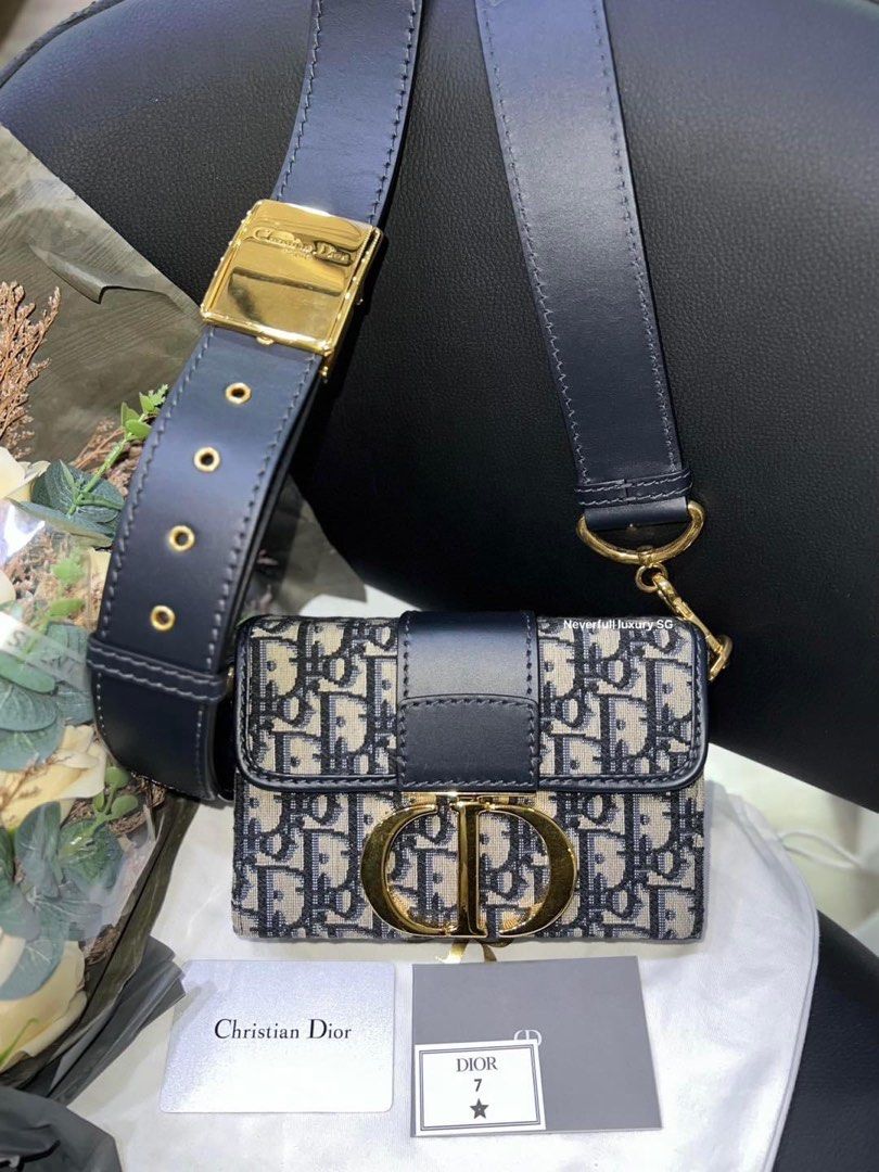 Dior 30 Montaigne Box Bag Blue Oblique Jacquard Bag, Luxury, Bags & Wallets  on Carousell