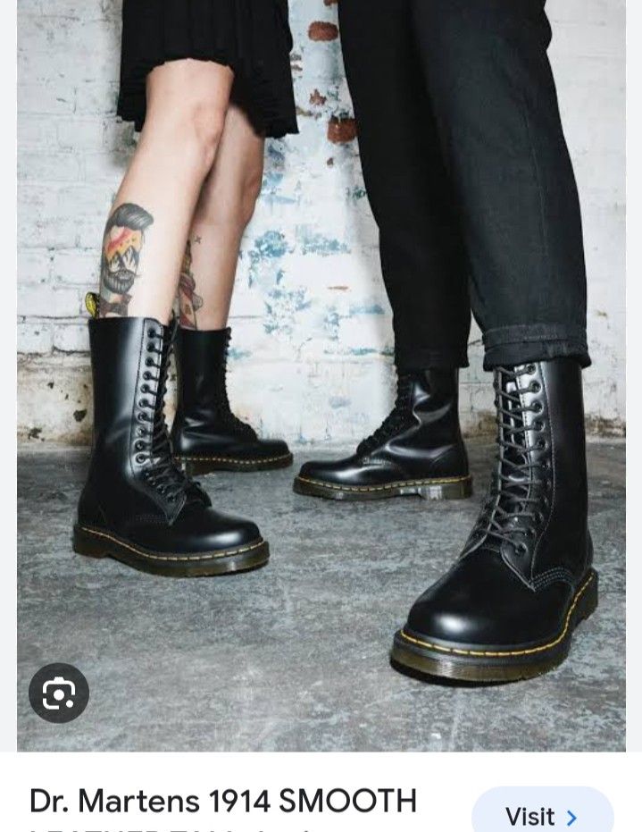 DR.MARTENS 1914 BLACK SMOOTH LEATHER 14 EYE HOLES Women s Fashion